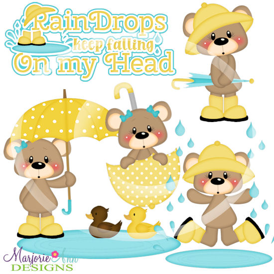 Franklin & Frannie Raindrops Keep Falling SVG Cutting Files - Click Image to Close